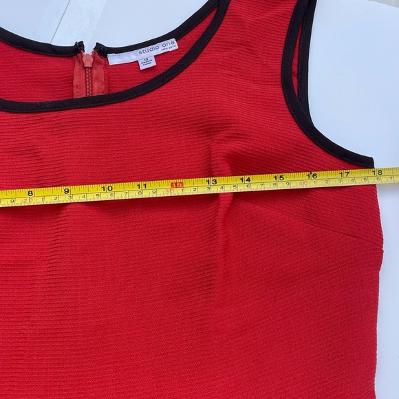 Studio One Red and Black Sleeveless Dress Size 10 - Picture 6 of 9